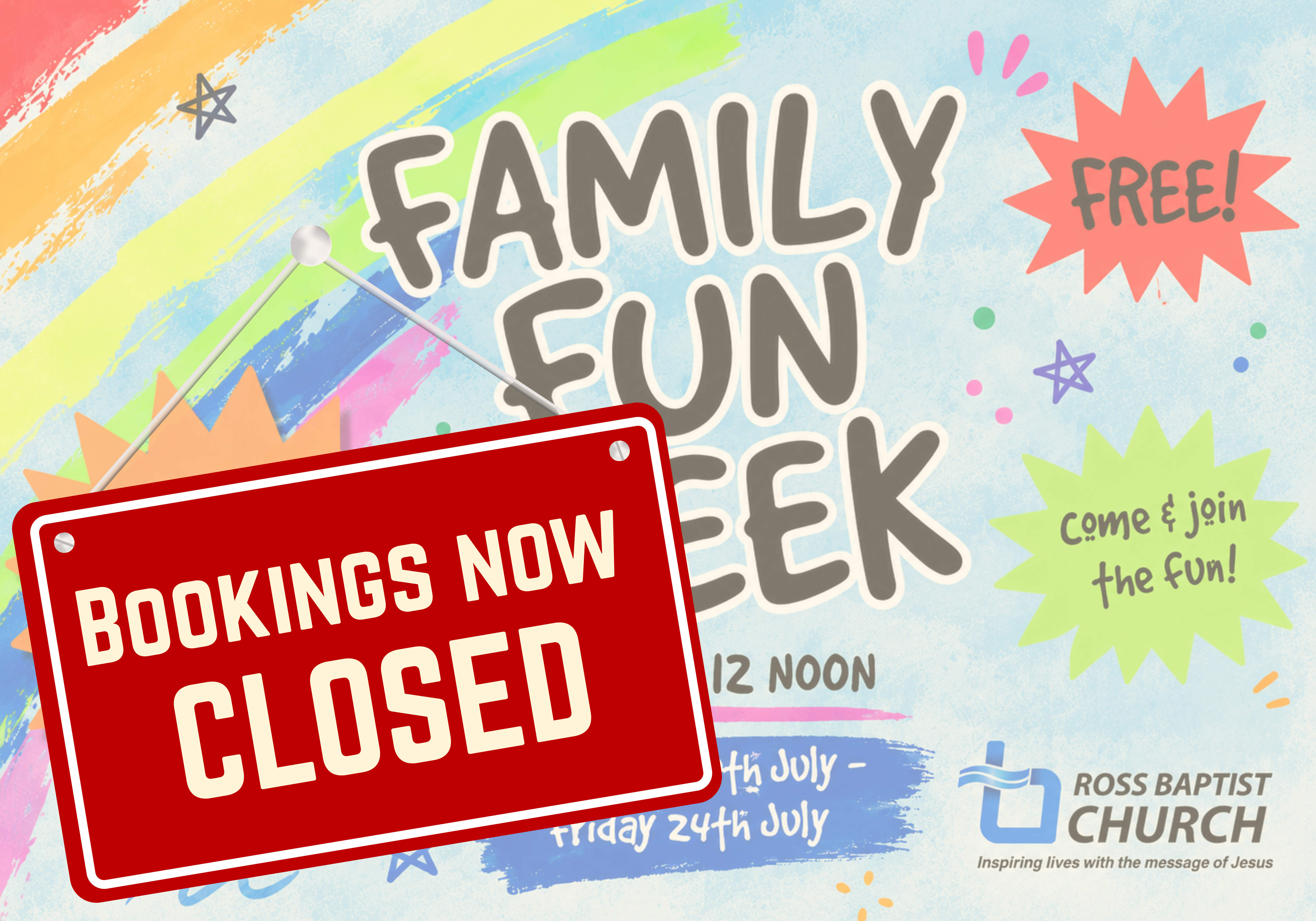 Family Fun Week - Bookings Clo